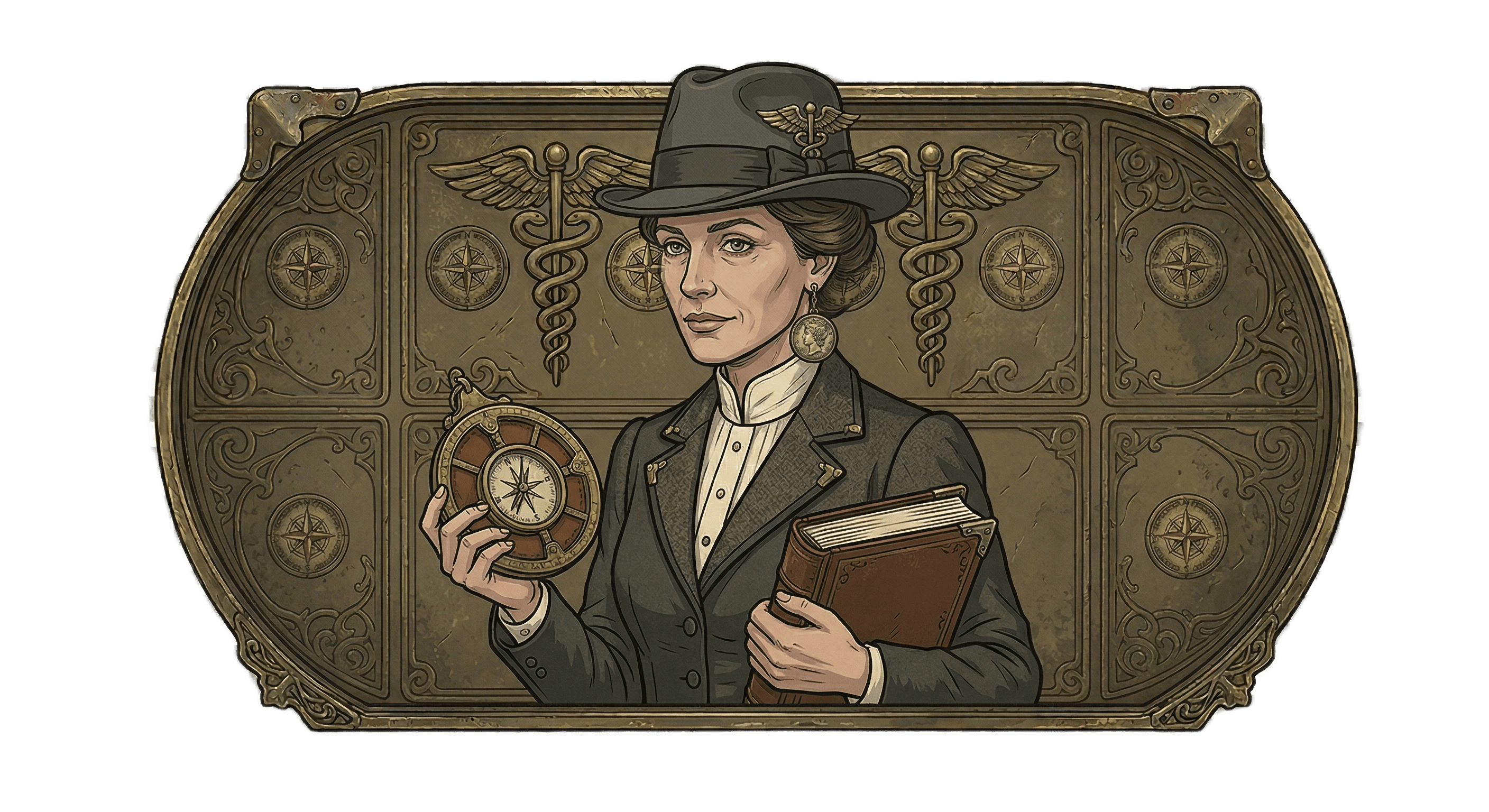 Woman in frame illustration